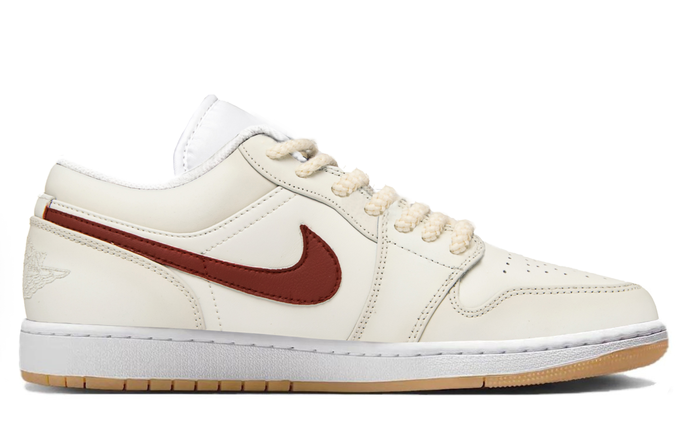 Jordan Air Jordan 1 Abrasion Resistant Abrasion Resistant Low top Vintage Basketball Shoes Unisex Ecru