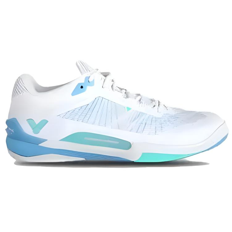 VICTOR Cushioning, Wear Resistant Low top Badminton Shoes Unisex White Blue