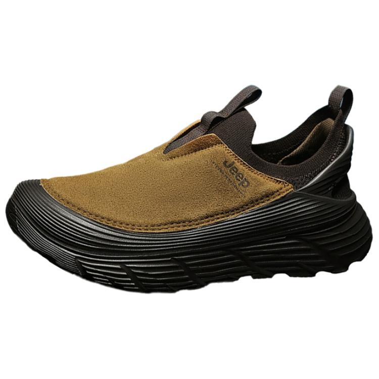 Jeep Textile, Synthetic Leather Comfortable Abrasion Resistant Low top Hiking Shoes Men’s Brown