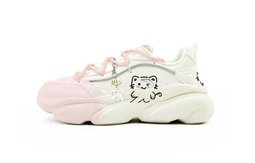 Anta Claw Coverage Height Increasing Breathable Low top Chunky Sneakers Women's Pink