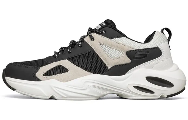 Skechers Stamina Airy Neurolock Lace Up Low top Chunky Sneakers Men's Black White