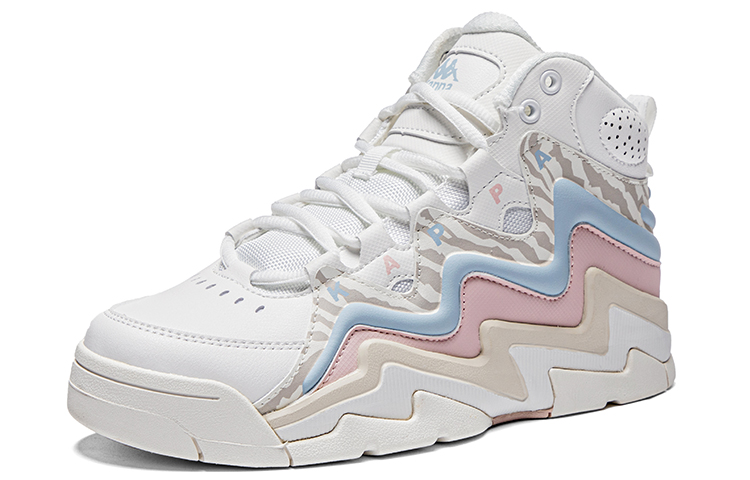 Kappa Slip Resistant Abrasion Resistant High top Vintage Basketball Shoes Women’s White Pink