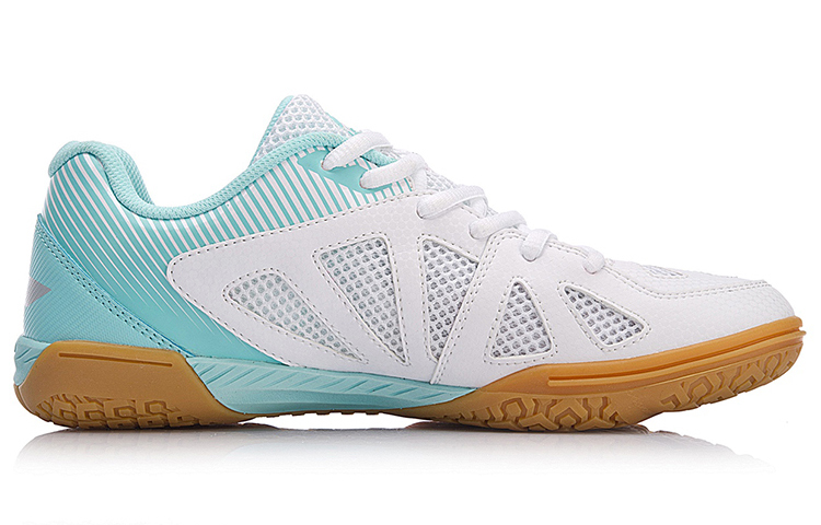 Li Ning Storage Textile, Synthetic Leather Cushioning Support Balance Low top Training Shoes Women’s White Blue