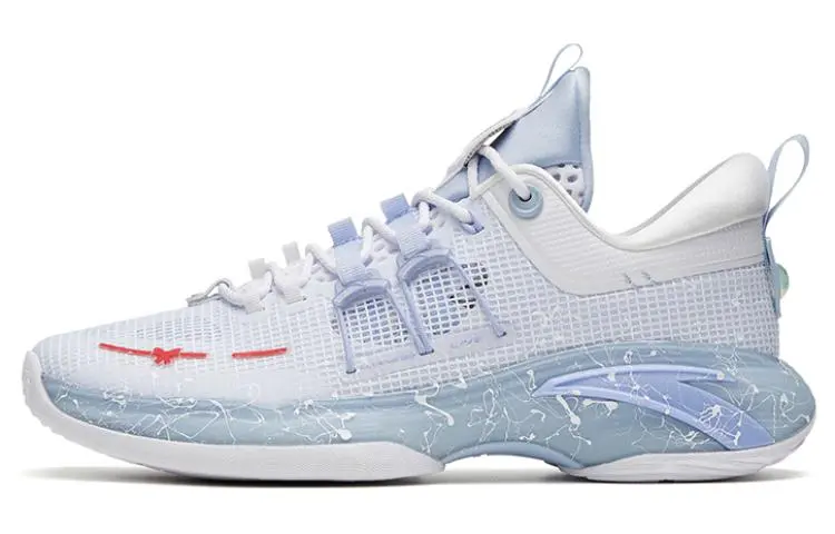 Anta Nitrogen Technology Cushioning Slip Resistant Abrasion Resistant Low top Basketball Shoes Men's Blue White