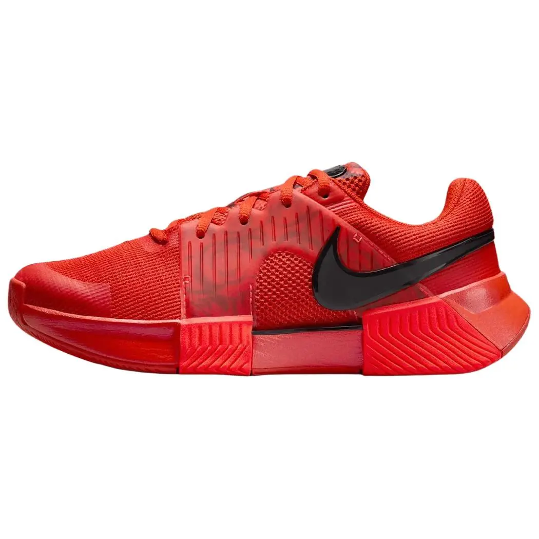 Nike GP Challenge 1 Abrasion Resistant Support Low top Tennis Shoes Women's Red Black