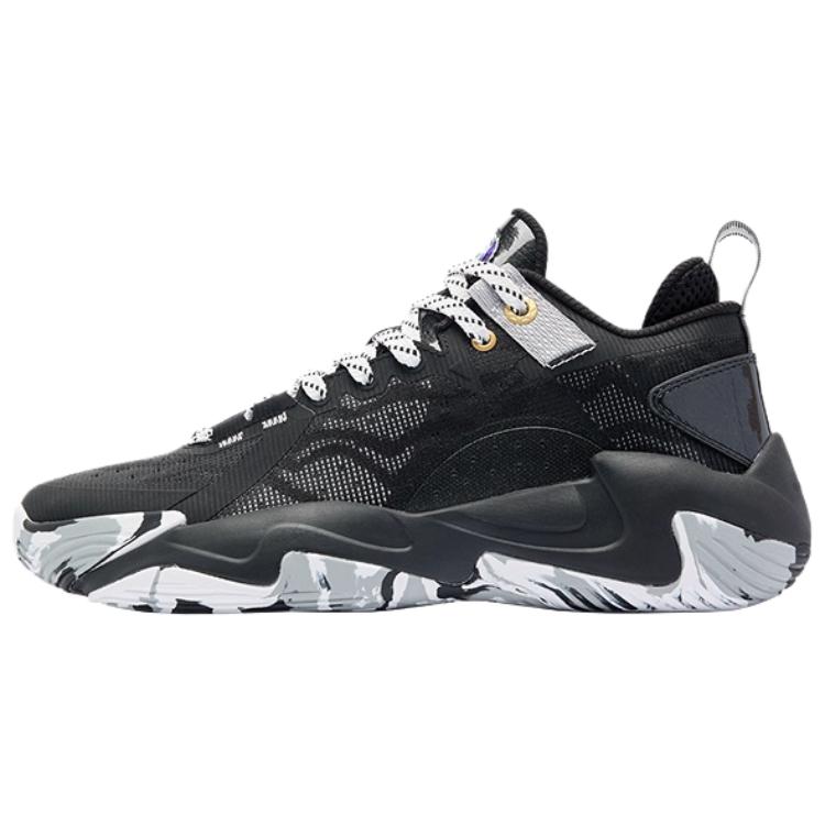 QIAODAN Support Breathable Abrasion Resistant Low top Basketball Shoes Men’s Black Gray