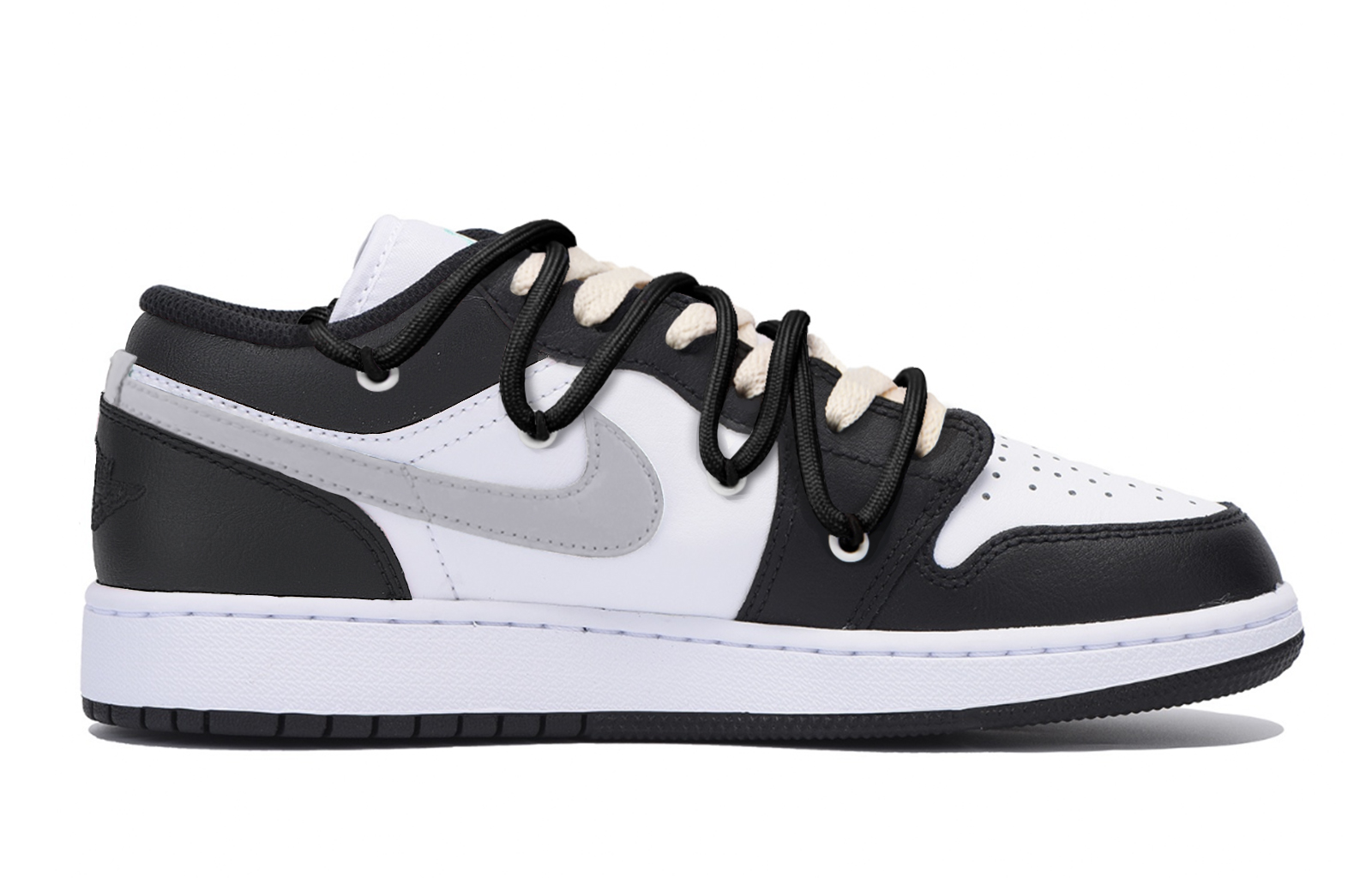 Jordan Air Jordan 1 Abrasion Resistant Slip Resistant Low top Vintage Basketball Shoes Men’s Black White Gray