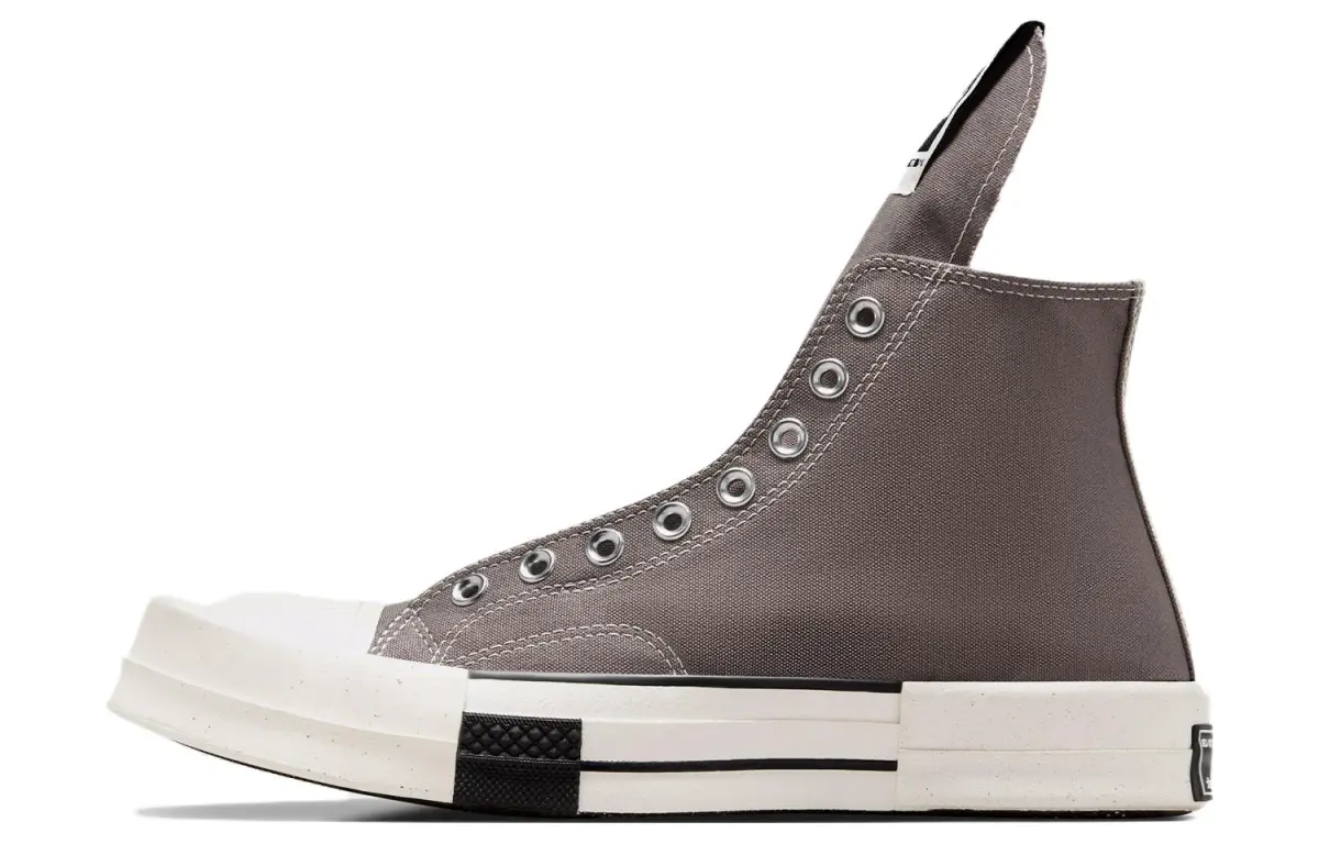 Rick Owens DRKSHDW X Converse 1970s Turbodrk Chuck 70 Laceless Retro High-Top Canvas Shoes Unisex Gray