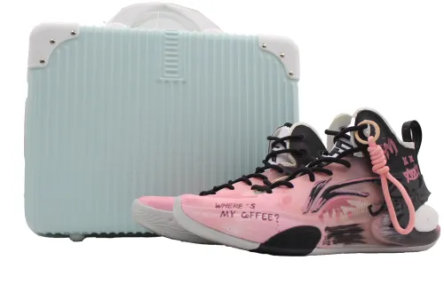 Li Ning YuShuai 17 Slip Resistant Abrasion Resistant High top Basketball Shoes Men's Pink