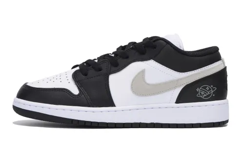 Jordan Air Jordan 1 Abrasion Resistant Slip Resistant Low top Vintage Basketball Shoes Men's Black
