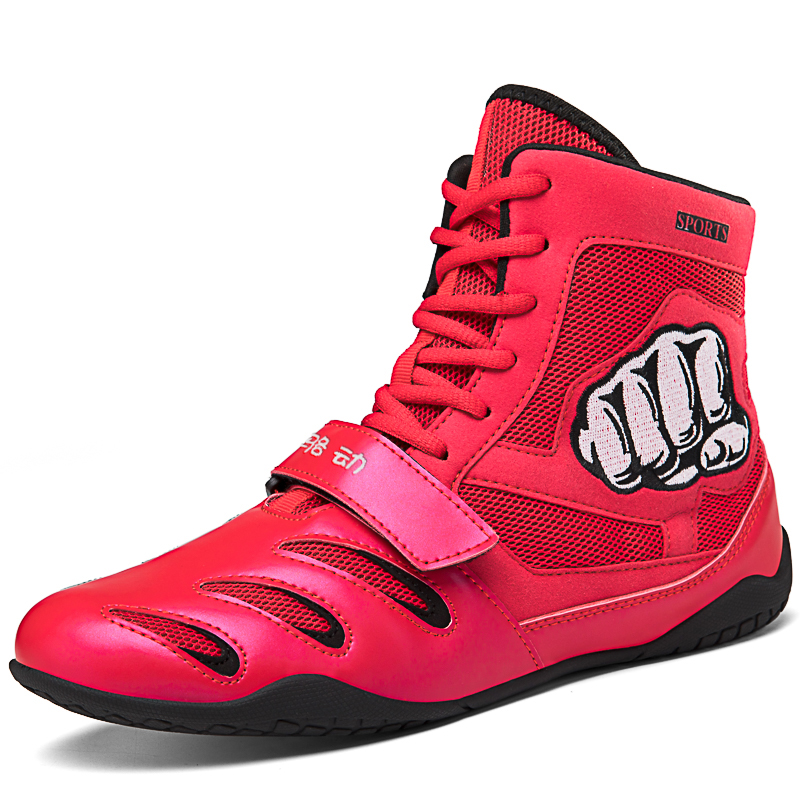 LUODONG Boxing Cow Leather Lightweight Cushioning Slip Resistant Lightweight Cushioning Slip Resistant High top