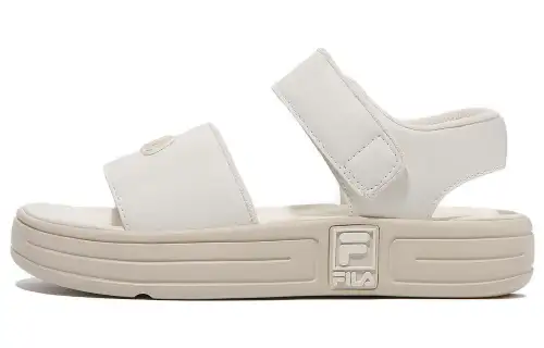 FILA Funky 1998 Sandals Leather One Strap Sandals Women's Beige Coffee