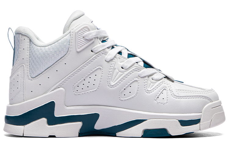 Kappa Slip Resistant Mid top Vintage Basketball Shoes Unisex White Green