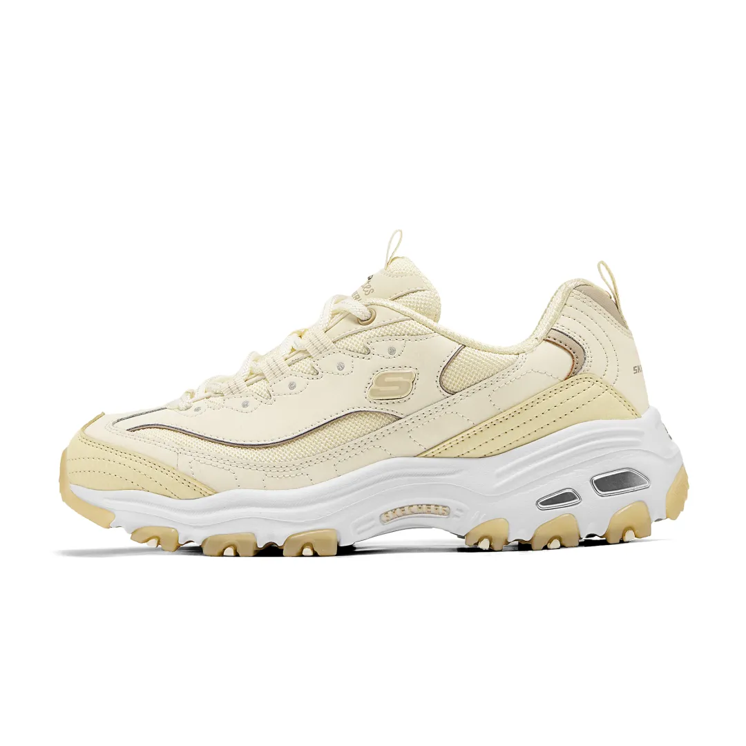 Skechers D'Lites 1.0 Abrasion Resistant Lightweight Height Increasing Low top Chunky Sneakers Women's Light Yellow