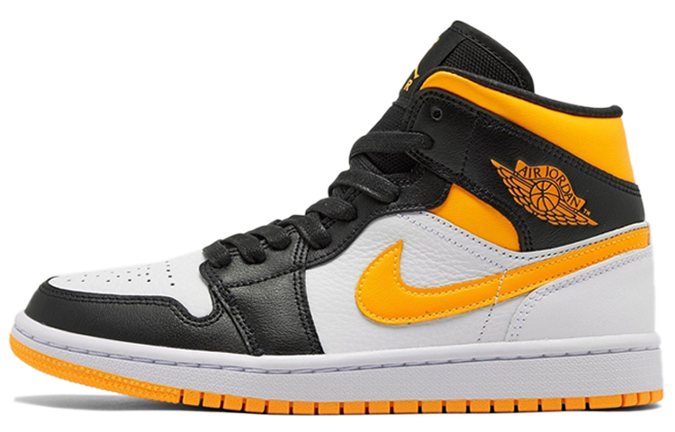 Женские кроссовки Jordan Air Jordan 1 (черно-желтые)