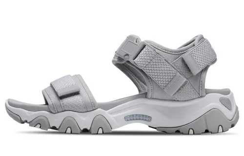 Skechers D'LITES 2.0 Comfortable Beach Sandals Women's Light Gray