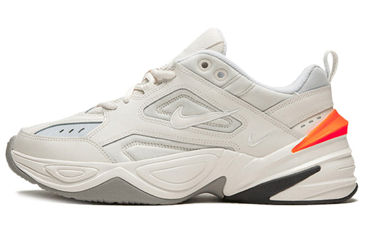 Nike M2K Tekno Comfortable and fashionable Low top Daddy shoes Women's white orange