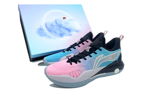 Li Ning YuShuai 15 V2 Cloud, Gradient, Mismatched, Cotton Candy, Special Shoe Box Included Abrasion Resistant