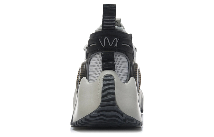 Li Ning Textile, Synthetic Leather Cushioning Slip Resistant Low top Vintage Basketball Shoes Men’s Antarctic Gray
