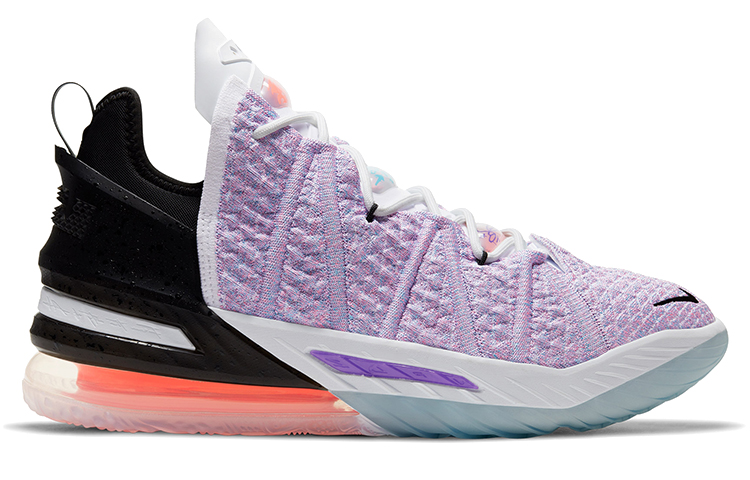 Кроссовки Nike Lebron 18 "Graffiti Print" Air Zoom (фиолетово-черные) — 淡紫/黑 — фото 2