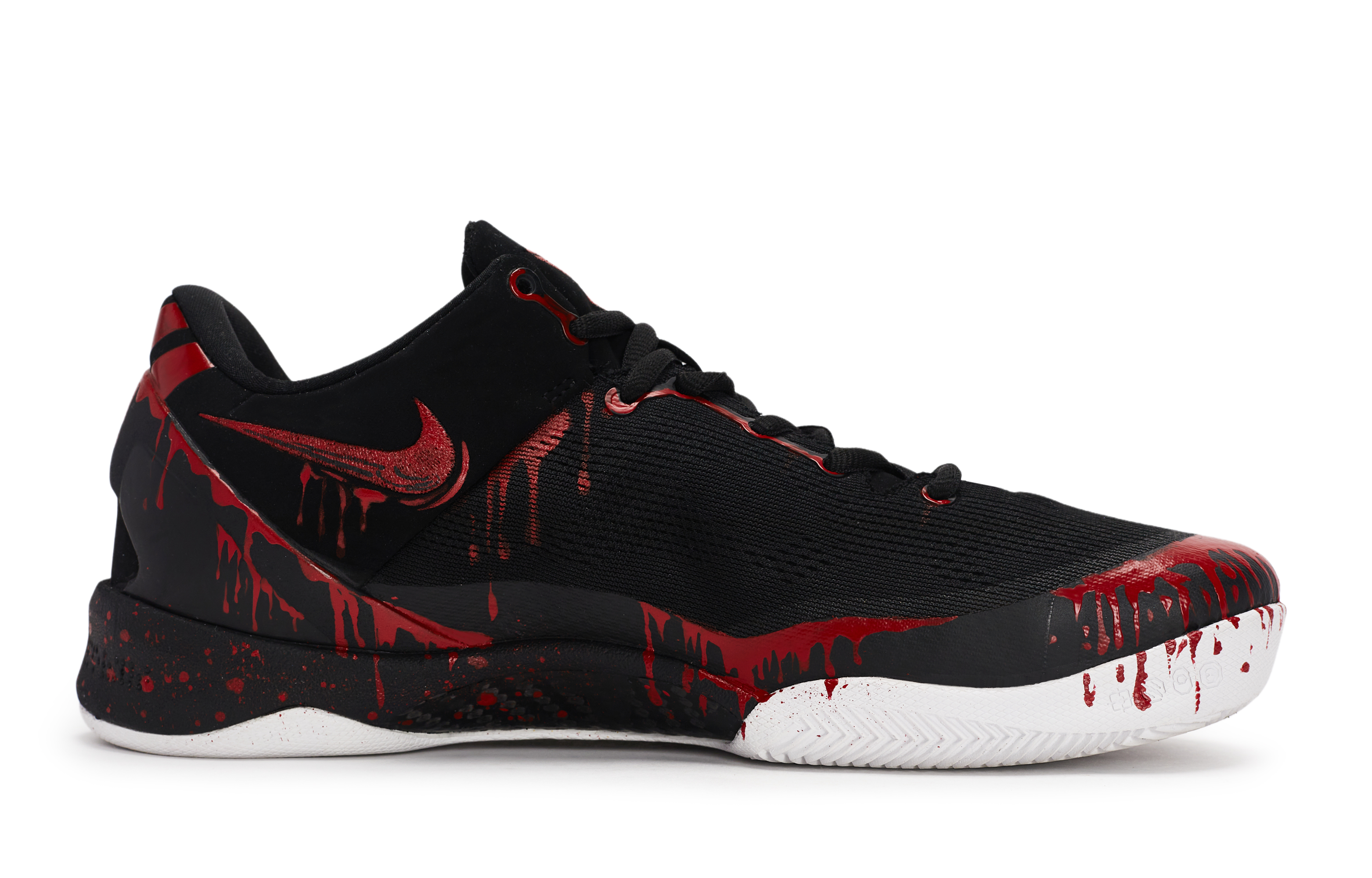Nike Kobe 8 811 Manufacturing, Black Peak Red Flame, Special Shoe Box Low top Basketball Shoes Unisex Black White Red