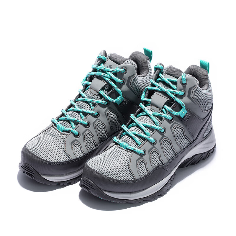 Columbia Slip Resistant Abrasion Resistant Mid top Hiking Shoes Women’s Gray Green