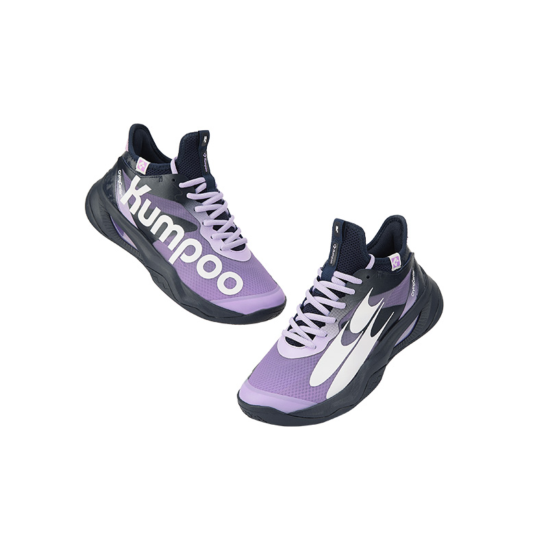 Crying Center x KUMPOO Cushioning Slip Resistant Breathable Mid top Badminton Shoes Unisex Purple