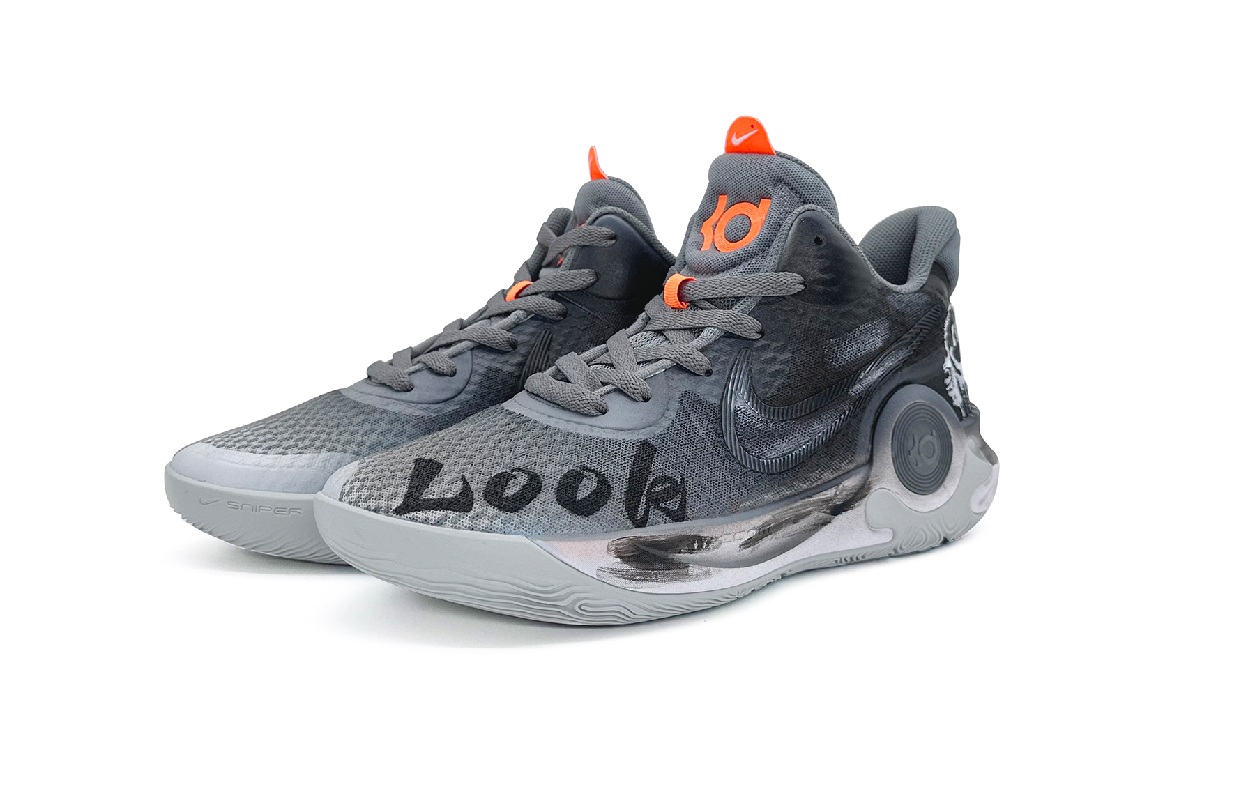 Nike KD Trey 5 IX Fabric Slip Resistant Abrasion Resistant Mid top Basketball Shoes Unisex Black Gray