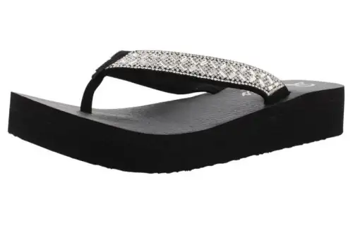Skechers Comfortable Round Toe Flip Flops Women's Black