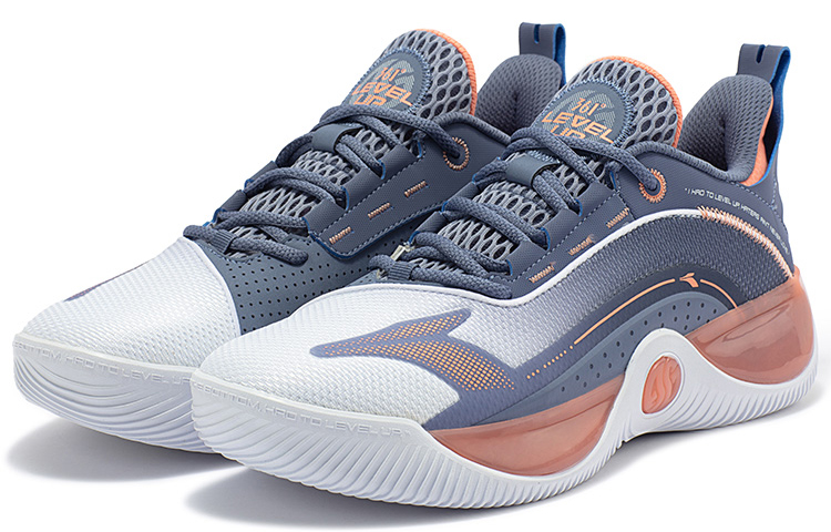 361° AG LVL UP 1 Basketball Shoes Men’s Low Top 361 Degrees White/Matte Blue