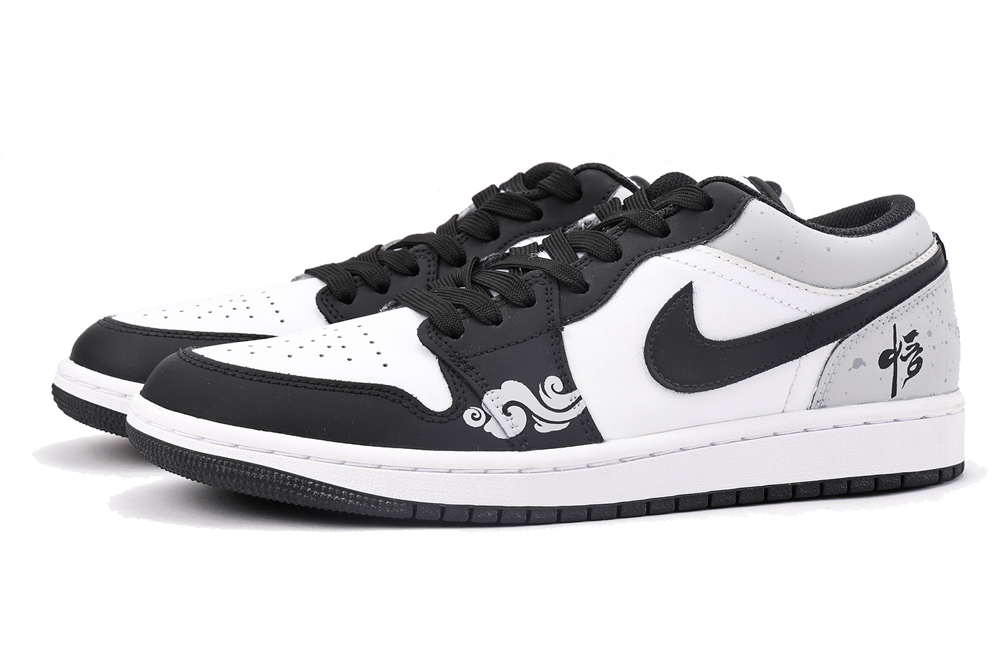 Jordan Air Jordan 1 Slip Resistant Low top Vintage Basketball Shoes Men’s Black Gray