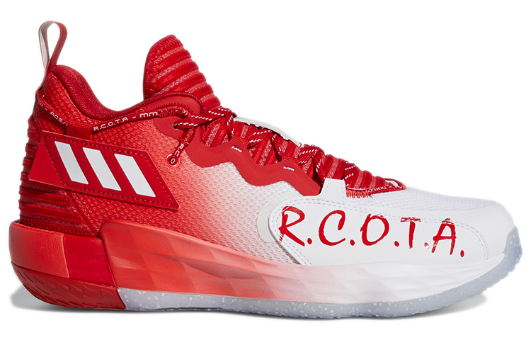 Мужские кроссовки adidas D lillard 7 Extply GCA (красно-белые) — фото 2