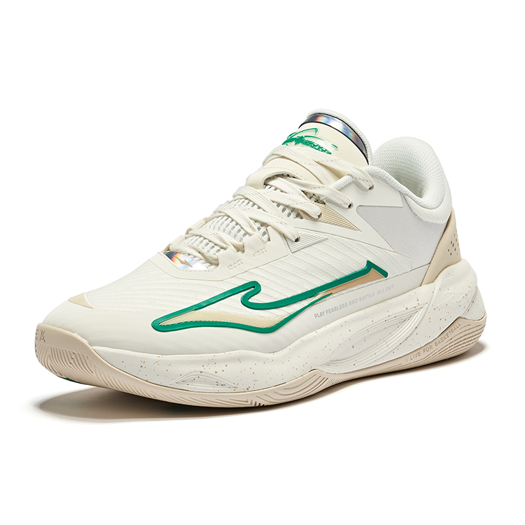 Erke Fearless 1.0 Breathable Anti Twist Grip Low top Basketball Shoes Men’s Microcrystal White Warm Linen