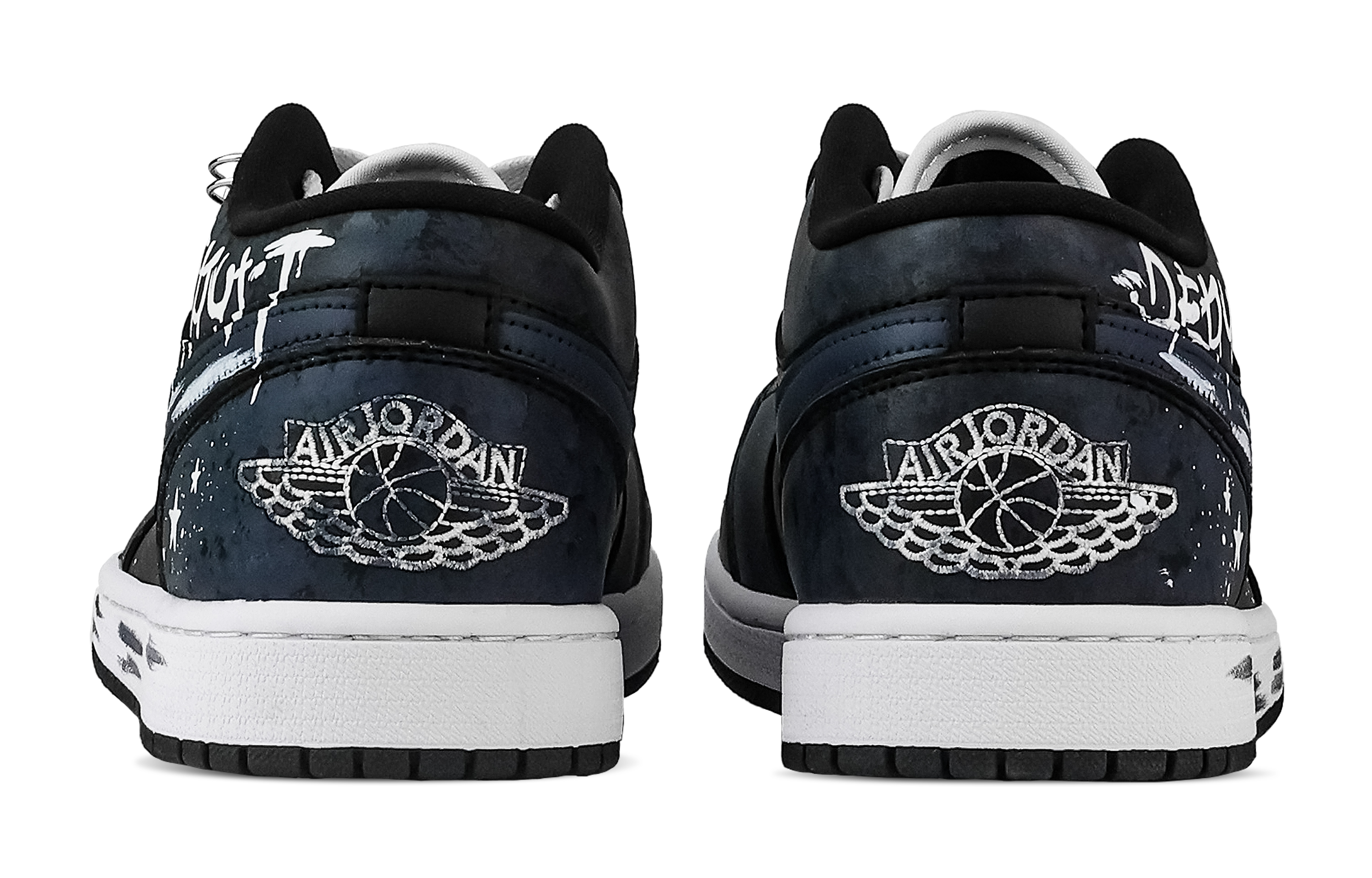 Jordan Air Jordan 1 Starry Sky Reverse Trail Low top Vintage Basketball Shoes Unisex Navy Blue