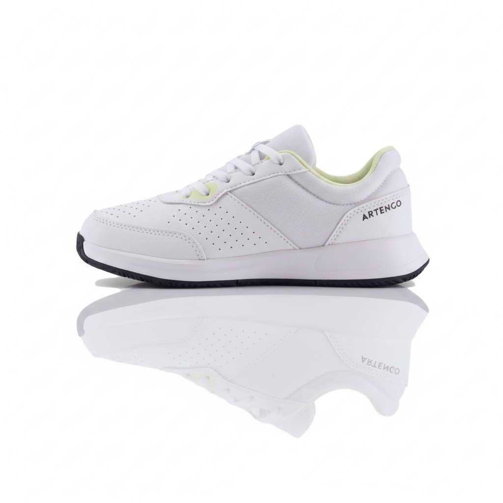DECATHLON Cushioning Coverage Support Low top Tennis Shoes Unisex White Yellow