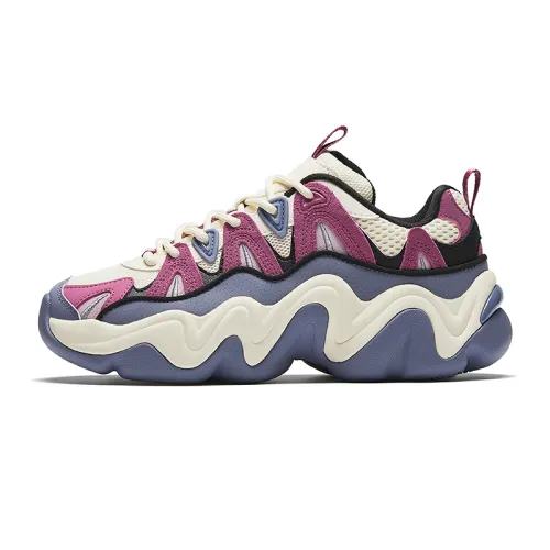Anta Slip Resistant Abrasion Resistant Low top Chunky Sneakers Women's Pink Purple