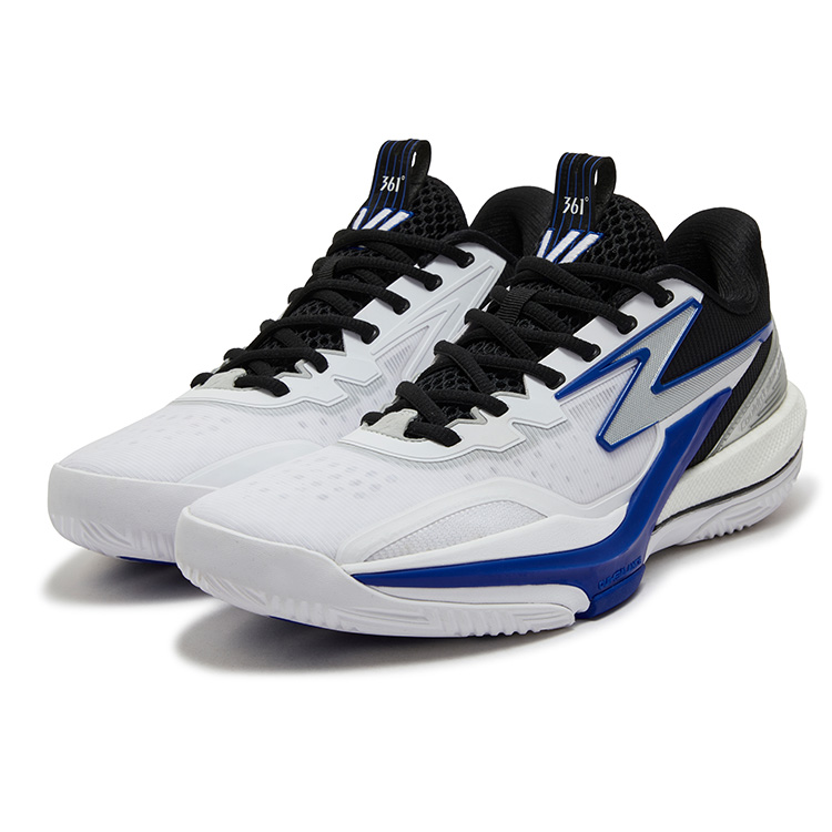 361° BIG3 6.0 Slip Resistant And Abrasion Resistant Coverage Low top Basketball Shoes Men’s White Numbers Blue