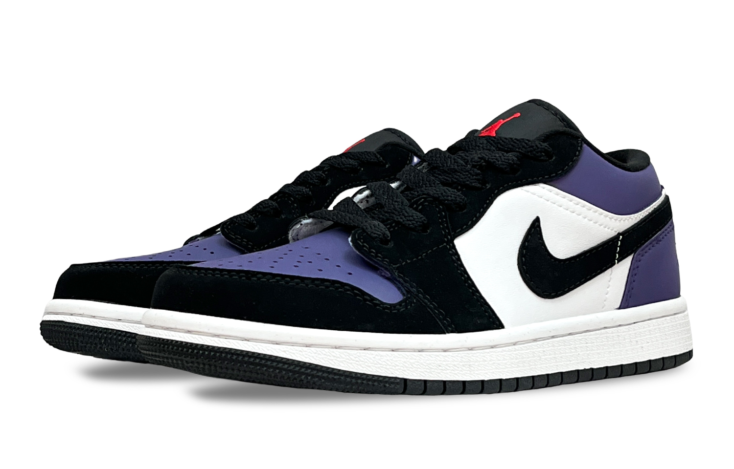 Jordan Air Jordan 1 Reverse Black Purple Low top Vintage Basketball Shoes Unisex Purple