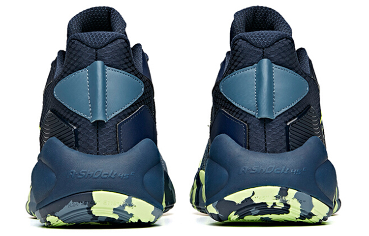 ANTA Basketball Shoes Men’s Mid Top Coastal Blue/Checkerboard Gray