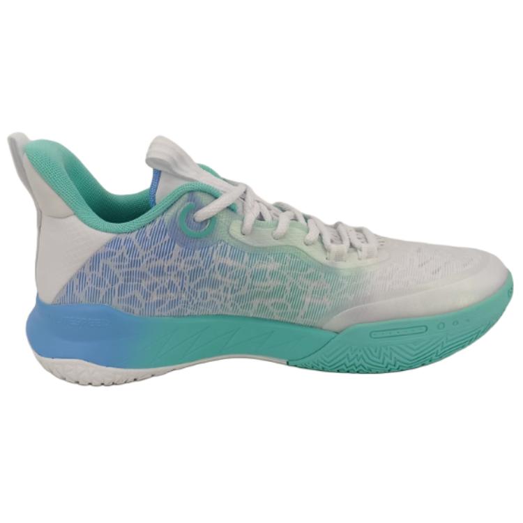 QIAODAN Wind Blade 4 TEAM Slip Resistant Slip Resistant Low top Basketball Shoes Men’s Blue White