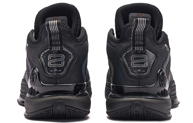 361° AG 2 Aaron Gordon AG2 Anti-Slip Wear-Resistant Mid-Top Basketball Shoes Obsidian Black