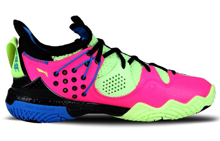 Li Ning 3 Rubber Cushioning Slip Resistant Abrasion Resistant Low top Badminton Shoes Unisex Black