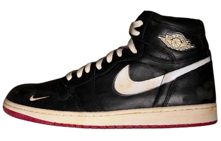 Nigel Sylvester x Jordan Air Jordan 1 'Urine Stain 2.0' High top Vintage Basketball Shoes Men's Black White