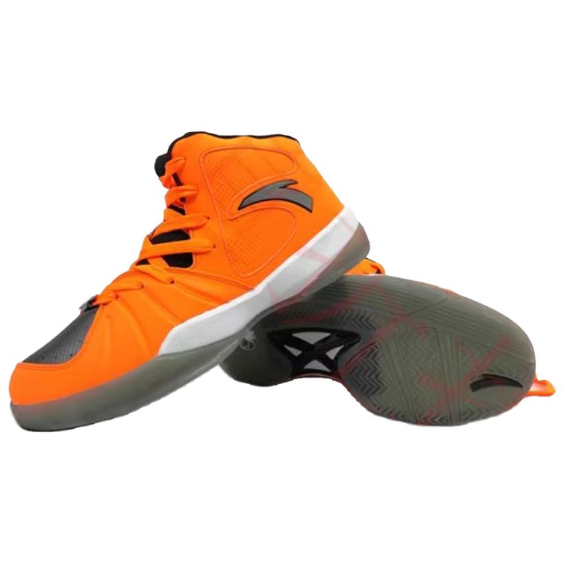 Anta Cushioning Slip Resistant Abrasion Resistant High top Basketball Shoes Men’s Orange