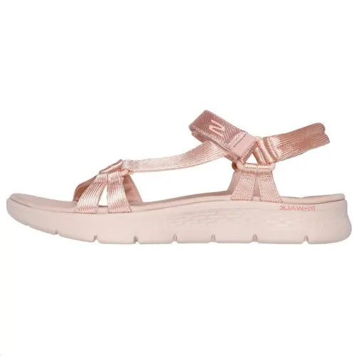Skechers Go Walk Fle One Strap Sandals Low Heel Women's Rose Pink