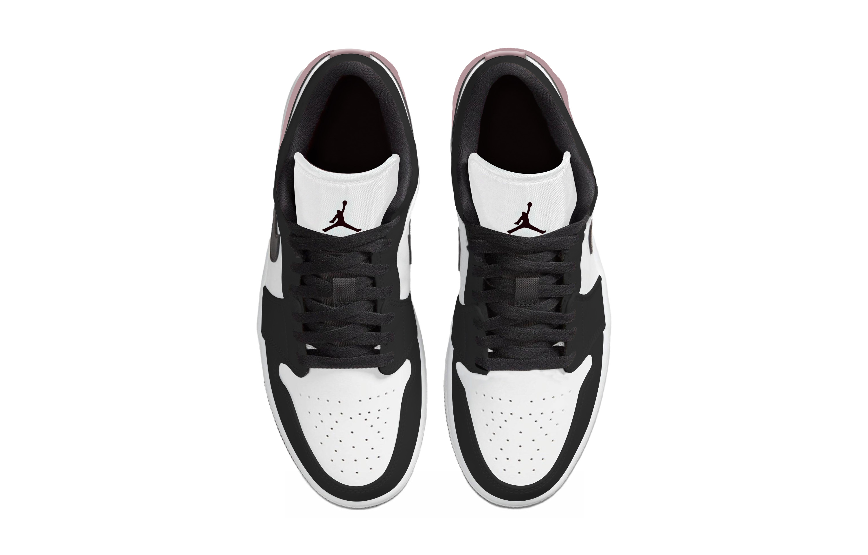 Jordan Air Jordan 1 Slip Resistant Abrasion Resistant Low top Vintage Basketball Shoes Unisex Black Pink