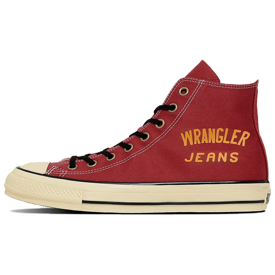 WRANGLER x Converse All Star Aged High top Canvas Shoes Unisex Red Yellow