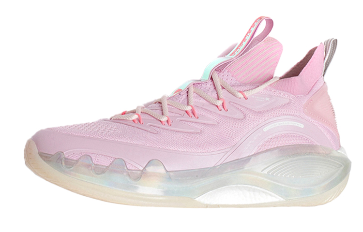 XTEP Cushioning Slip Resistant Abrasion Resistant Breathable Low top Performance Basketball Shoes Men’s Peach Pink