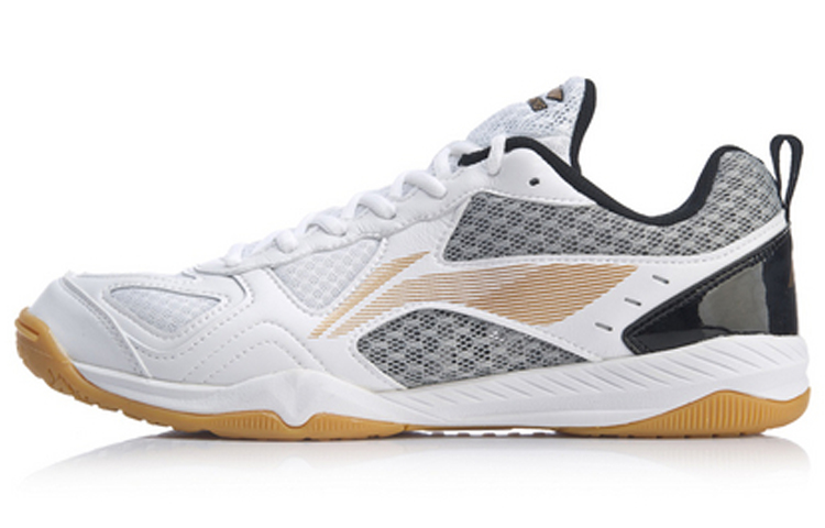 Li Ning Comfortable Abrasion Resistant Breathable Low top Table Tennis Shoes Men’s Black White