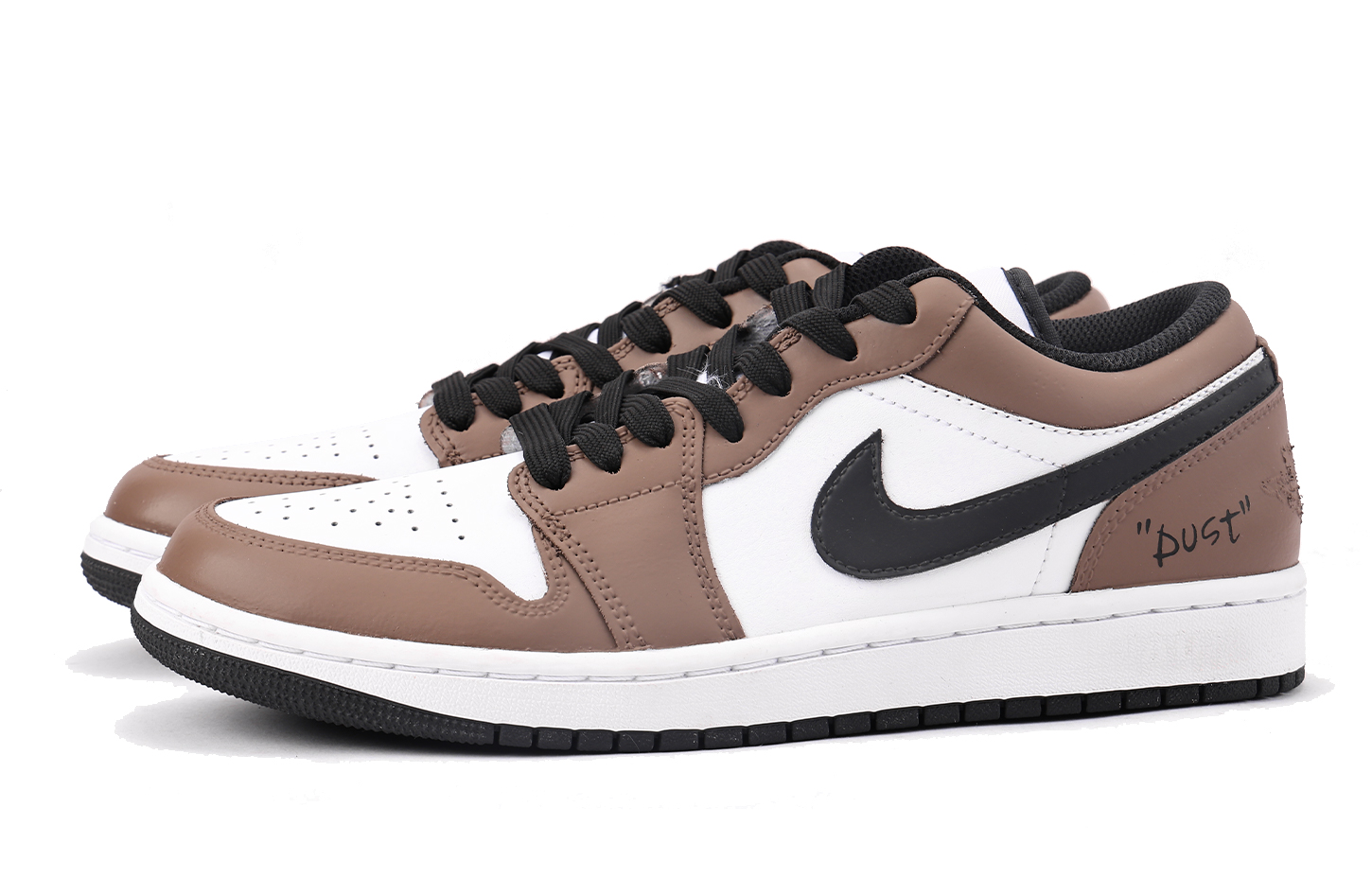 Jordan Air Jordan 1 Slip Resistant Low top Vintage Basketball Shoes Men’s Black Brown